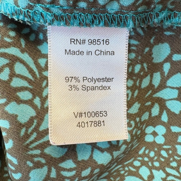 Coldwater Creek Pants Women Sz Small Blue Floral Print Natural Fit Elastic Waist - Picture 14 of 16